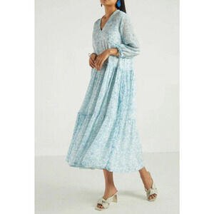 Reistor Sunshine In My Hair Dress Tiered Midi Flowy Size 2XL New Floral